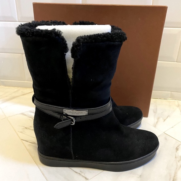 Coach Norell Suede Sherling Boots - Picture 1 of 14